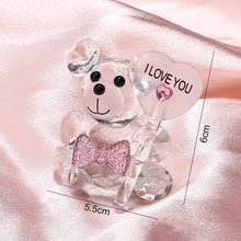 Osito de Cristal con Rosa – Amor Eterno