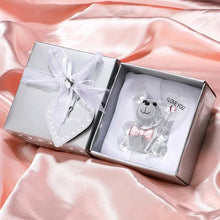 Osito de Cristal con Rosa – Amor Eterno