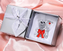 Osito de Cristal con Rosa – Amor Eterno