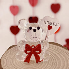 Osito de Cristal con Rosa – Amor Eterno