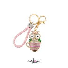 Búho Glam™ – Llavero de Búho con Cristales y Detalle de Taza