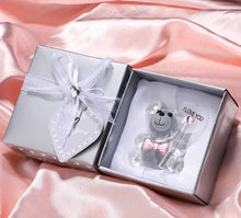 Osito de Cristal con Rosa – Amor Eterno